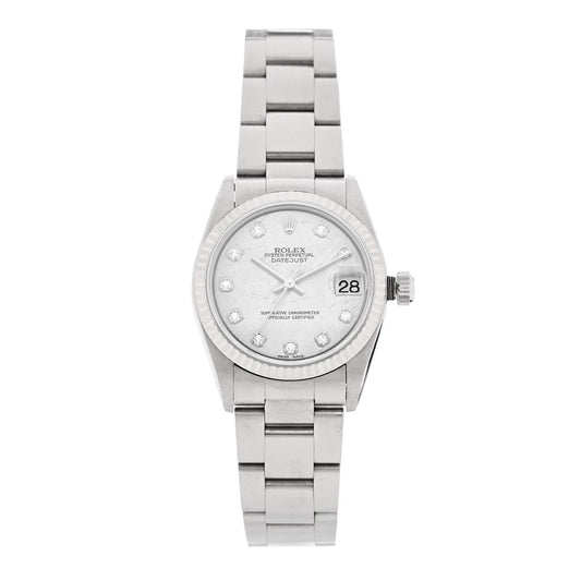 Stainless Steel 18K White Gold Diamond Meteorite 31mm Oyster Perpetual Datejust Watch 78274