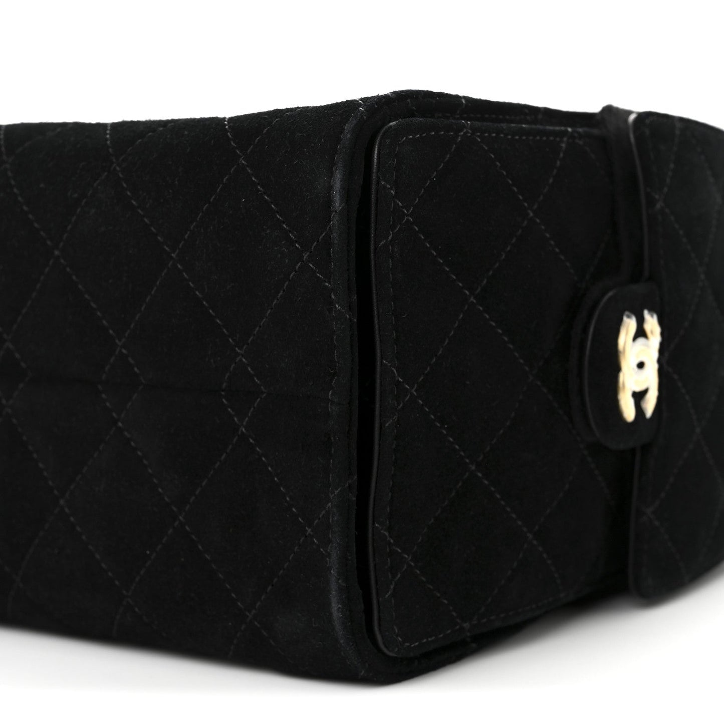 Suede Quilted Small Chanel 25 Handbag Black
