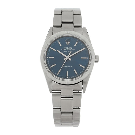 Stainless Steel 34mm Oyster Perpetual Air-King Precision Watch Blue 14010